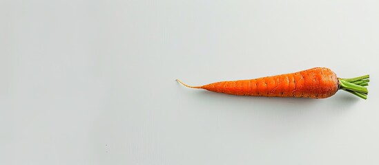 Poster - A vibrant carrot placed on a clean white backdrop great for a copy space image