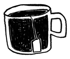 Wall Mural - teacup png sticker, drinks doodle graphic, transparent background