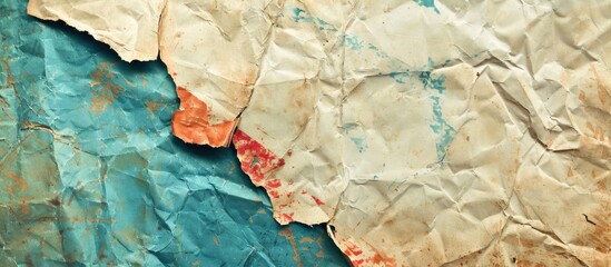 Poster - Vintage worn out collage posters on wrinkled paper texture providing space for text or image. copy space available