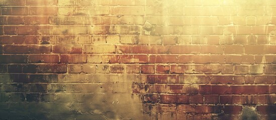 Aufkleber - A vintage brick patterned wall background with a faded light tone at the center ideal for a copy space image
