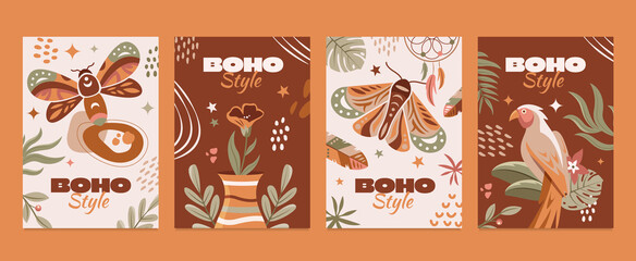 Sticker - Boho style hand drawn card set