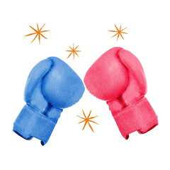Wall Mural - boxing gloves png sticker, sports and fitness collage, transparent background