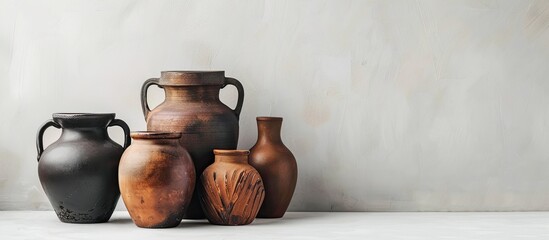 Poster - Pottery displayed on a white background with ample copy space image
