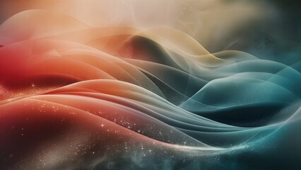 Wall Mural - dreamy wallpaper with flowing colorful gradients sparkling points and misty textures representing a 