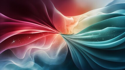 Wall Mural - dreamy wallpaper with flowing colorful gradients sparkling points and misty textures representing a 