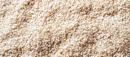 Poster - White sesame seeds ideal for background texture with room for copy space image