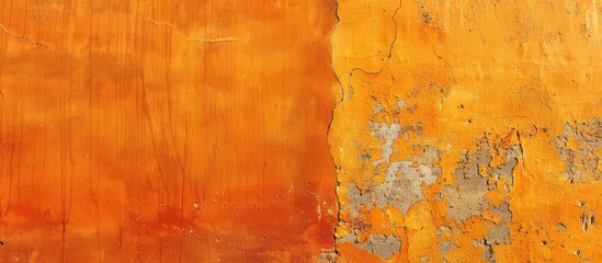 Aufkleber - An abstract cement wall in vibrant orange with copy space image