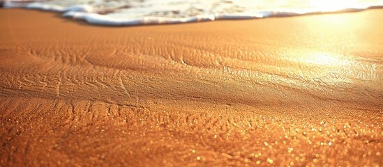 Aufkleber - Golden brown sand on the beach with a vast copy space image