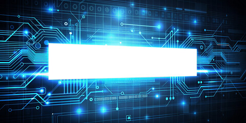 White screen mockup blank space banner template. A technology tech sense of the original code line blue background.