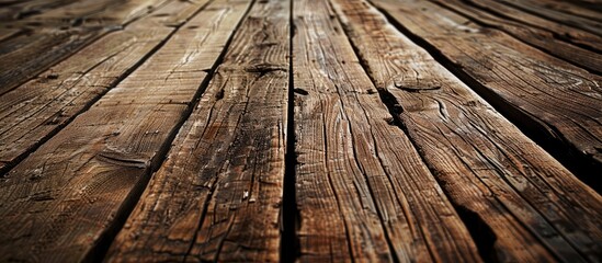 Fototapete - Old oak wood background with a unique perspective angle view ideal for adding text or images copy space image available