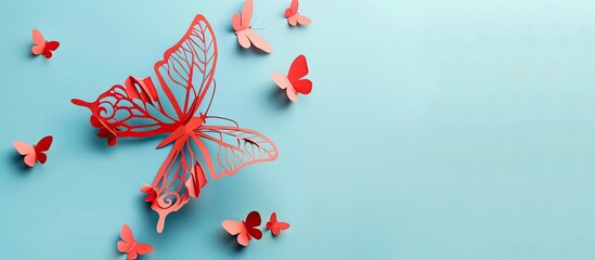Aufkleber - Greeting card featuring a cutout paper butterfly with copy space image