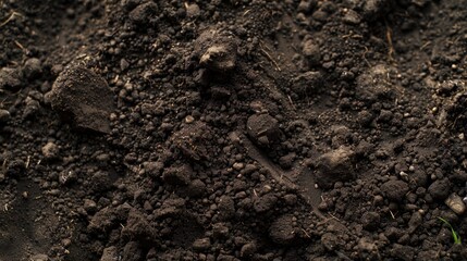 Poster - A close-up view of a pile of dirt with texture and imperfections