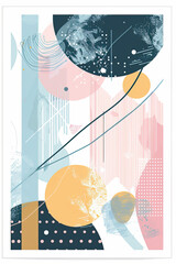 Poster - An abstract painting of some geometrical lines and shapes