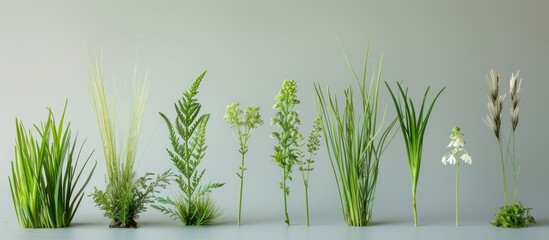 Fototapete - Grass family featuring various species and a common example in botany classifications displayed in a copy space image