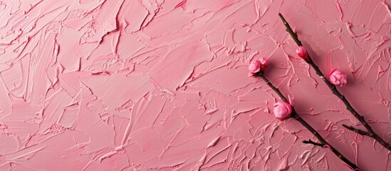 Aufkleber - Rustic minimalist design on a pink background with a textured look perfect for adding copy space image