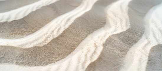 Aufkleber - Close up of a textured white sandy beach with a wavy pattern natural grains clean rippled surface light yellow dunes on a tropical sea backdrop with copy space image