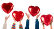 © Rawpixel.com - Png People holding hearts mockup for Valentines’ celebration