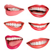 © Rawpixel.com - Happy mouth png sticker set, smiling lips, transparent background