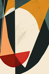 Poster - An abstract painting of some lines and shapes with neutral colors