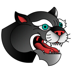 Wall Mural - traditional panther sticker transparent png
