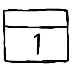 Poster - Black hand drawn calendar transparent png icon