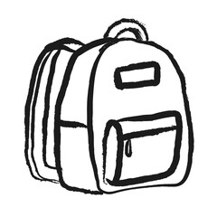 Wall Mural - Backpack png sticker, object doodle, transparent background