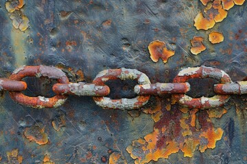 Poster - A rusty metal surface with a chain attached