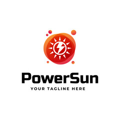 Wall Mural - Solar Energy logo designs vector, Sun power logo