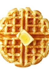 Poster - A delicious waffle topped with melted butter