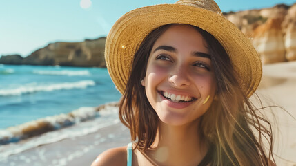 portrait of a woman on the beach