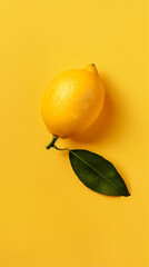 Wall Mural - Lemons on yellow background