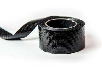 Poster - A roll of black duct tape lying on a white surface, often used for DIY projects and crafting
