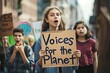 © Eugen - Youth Climate Protesters Advocating for Environmental Action with Signs in Urban Street