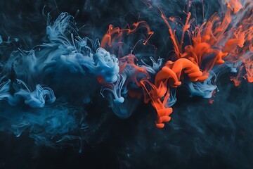 Wall Mural - Colorful ink in water on a black background. Abstract background.