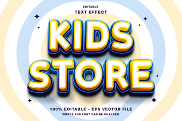 Wall Mural - Kids Store Editable Text effect 3d Template Cartoon Style