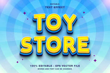 Wall Mural - Toy Store Editable Text effect 3d Template Cartoon Style