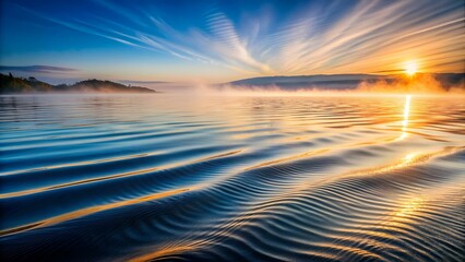 Wall Mural - Sea ripple water with morning fog