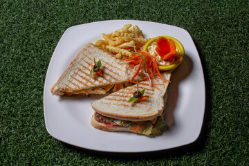 Wall Mural - sandwich with salmon | sandwich | lunch time | dinner | fast food