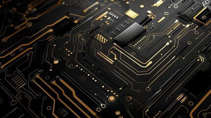 Poster - Abstract vector background featuring a high-tech circuit design with digital connections and futuristic elements – ideal for technology, innovation, and data visualization concepts



