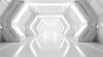 Poster - white futuristic background with sleek modern technology design elements and abstract digital patter