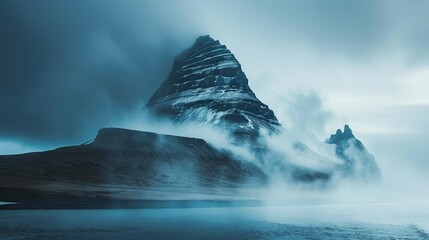 Wall Mural - Icelandic landscapes are breathtaking, with towering glaciers, cascading waterfalls, and dramatic mountains.