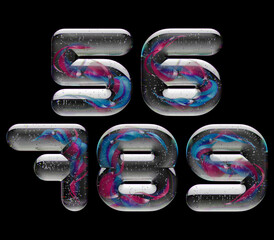 Poster - 3d render of letters made with shiny glass marbles effect