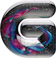 Poster - 3d render of letter made with shiny glass marbles effect