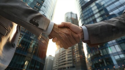 Canvas Print - Two businessmen shaking hands