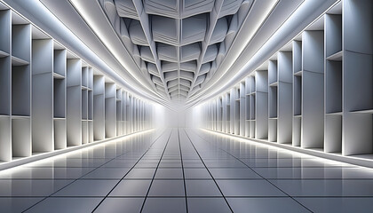 Aufkleber -  3D Light Wall Background- A modern and clean three-dimensional light wall design, perfe_1(16)