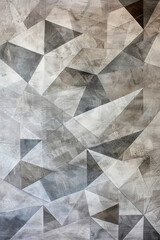 Poster - A gray and white geometric pattern on a wall