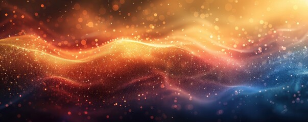Poster - Abstract colorful gradient of swirling lights and particles. Vibrant background perfect for digital design, art, and creative projects.