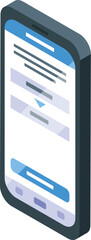Poster - Smartphone showing online voting app interface with filled form for election