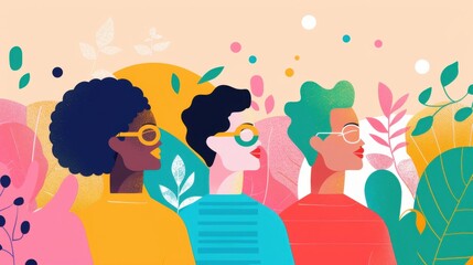 Poster - Diversity workshops, training sessions on inclusion, flat design illustration