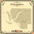 © malachy120 - Large and accurate map of Lee County, Florida, USA with vintage colors.